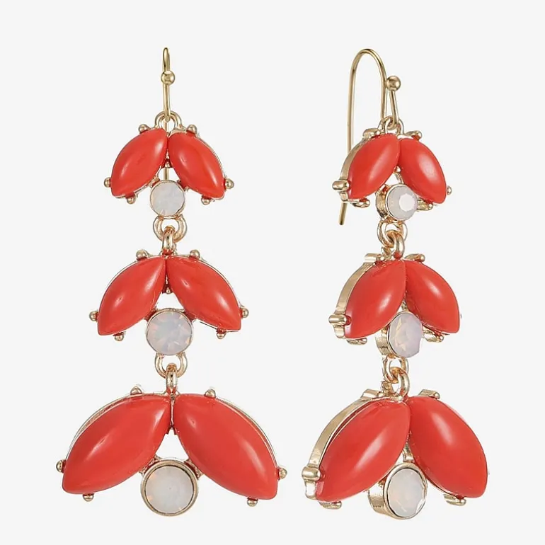 Liz Claiborne Womens Glass Drop Earrings