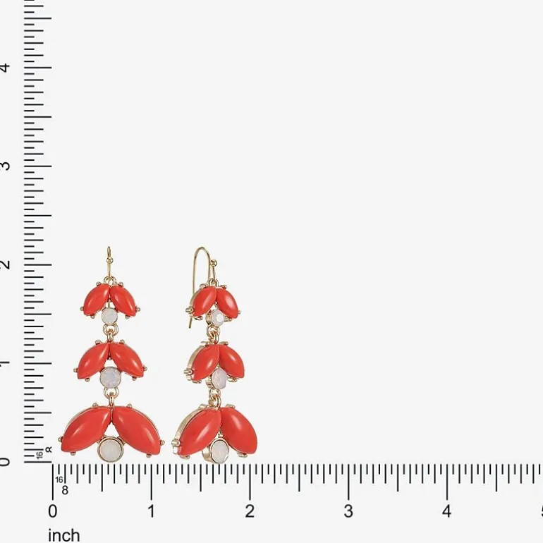 Liz Claiborne Womens Glass Drop Earrings