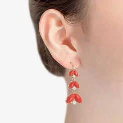 Liz Claiborne Womens Glass Drop Earrings