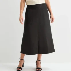 Liz Claiborne Womens High Rise Midi A-Line Skirt