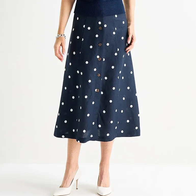 Liz Claiborne Womens High Rise Midi A-Line Skirt