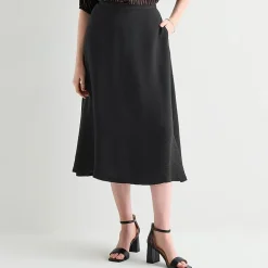 Liz Claiborne Womens High Rise Midi A-Line Skirt