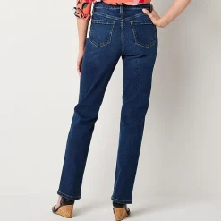 Liz Claiborne Womens High Rise Straight Leg Jean
