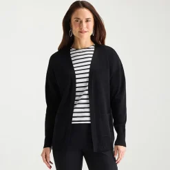 Liz Claiborne Womens Long Sleeve Open Front Cardigan