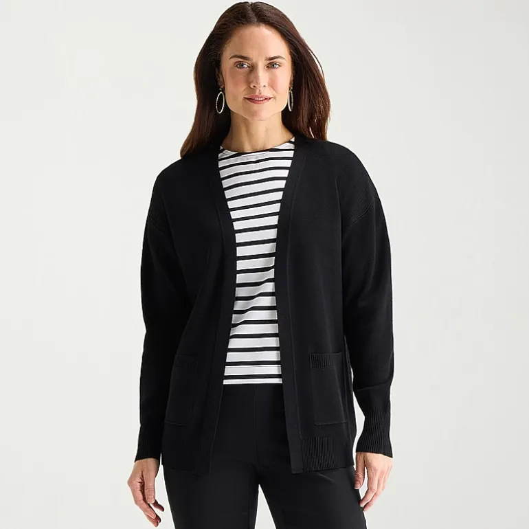 Liz Claiborne Womens Long Sleeve Open Front Cardigan