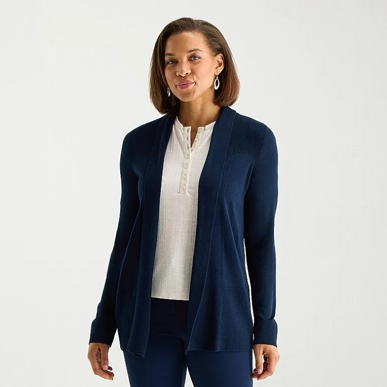 Liz Claiborne Womens Long Sleeve Layered Sweater