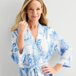 Liz Claiborne Womens Long Sleeve Long Length Robe