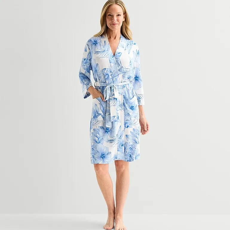 Liz Claiborne Womens Long Sleeve Long Length Robe