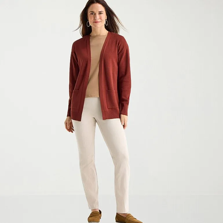 Liz Claiborne Womens Long Sleeve Open Front Cardigan