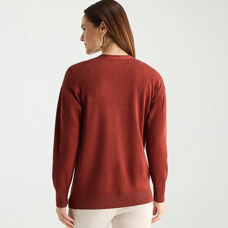 Liz Claiborne Womens Long Sleeve Open Front Cardigan