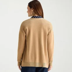 Liz Claiborne Womens Long Sleeve Open Front Cardigan