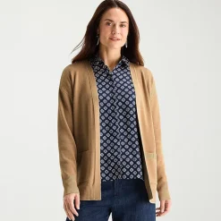 Liz Claiborne Womens Long Sleeve Open Front Cardigan