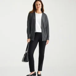 Liz Claiborne Womens Long Sleeve Open Front Cardigan