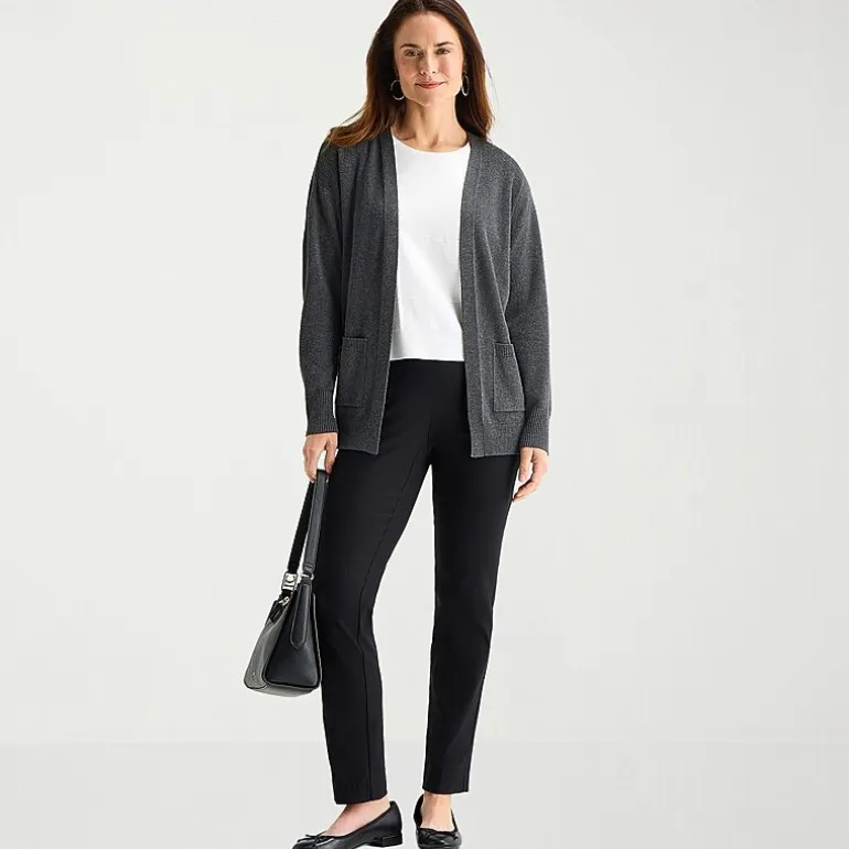 Liz Claiborne Womens Long Sleeve Open Front Cardigan