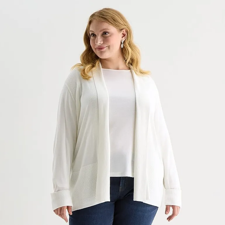 Liz Claiborne Womens Long Sleeve Layered Sweater Plus