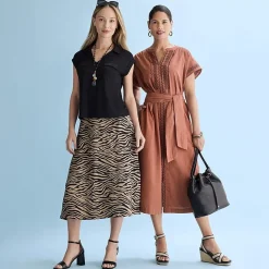 Liz Claiborne Womens Midi A-Line Skirt
