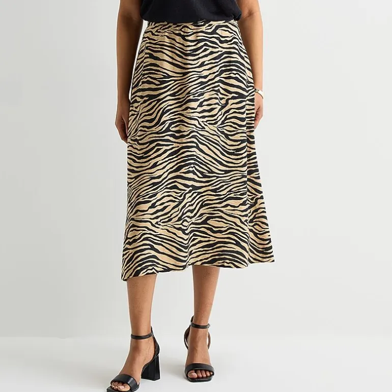 Liz Claiborne Womens Midi A-Line Skirt