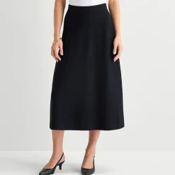 Liz Claiborne Womens Midi Sweater Flared Skirt