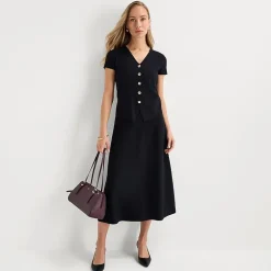 Liz Claiborne Womens Midi Sweater Flared Skirt