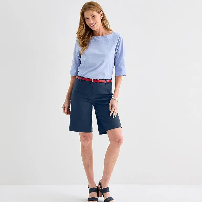 Liz Claiborne Womens 11" Mid Rise Bermuda Short