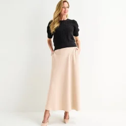 Liz Claiborne Womens Mid Rise Long A-Line Skirt