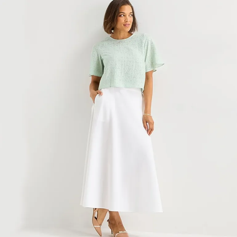 Liz Claiborne Womens Mid Rise Long A-Line Skirt