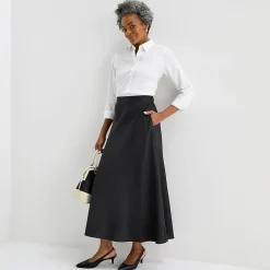 Liz Claiborne Womens Mid Rise Long A-Line Skirt