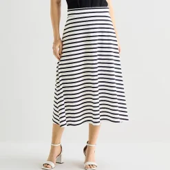 Liz Claiborne Womens Mid Rise Midi A-Line Skirt