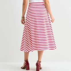 Liz Claiborne Womens Mid Rise Midi A-Line Skirt