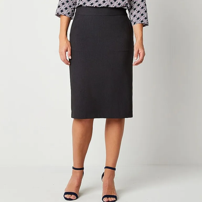 Liz Claiborne Womens Mid Rise Pencil Skirt