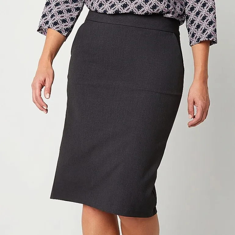 Liz Claiborne Womens Mid Rise Pencil Skirt
