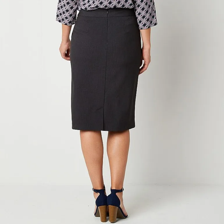 Liz Claiborne Womens Mid Rise Pencil Skirt