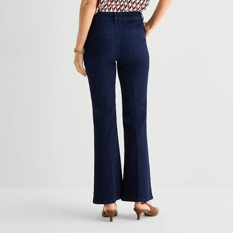 Liz Claiborne Womens Mid Rise Flare Leg Jean