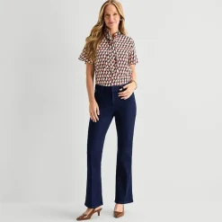 Liz Claiborne Womens Mid Rise Flare Leg Jean