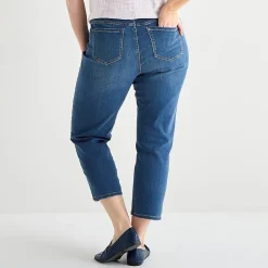 Liz Claiborne Womens - Plus High Rise Cropped Jean