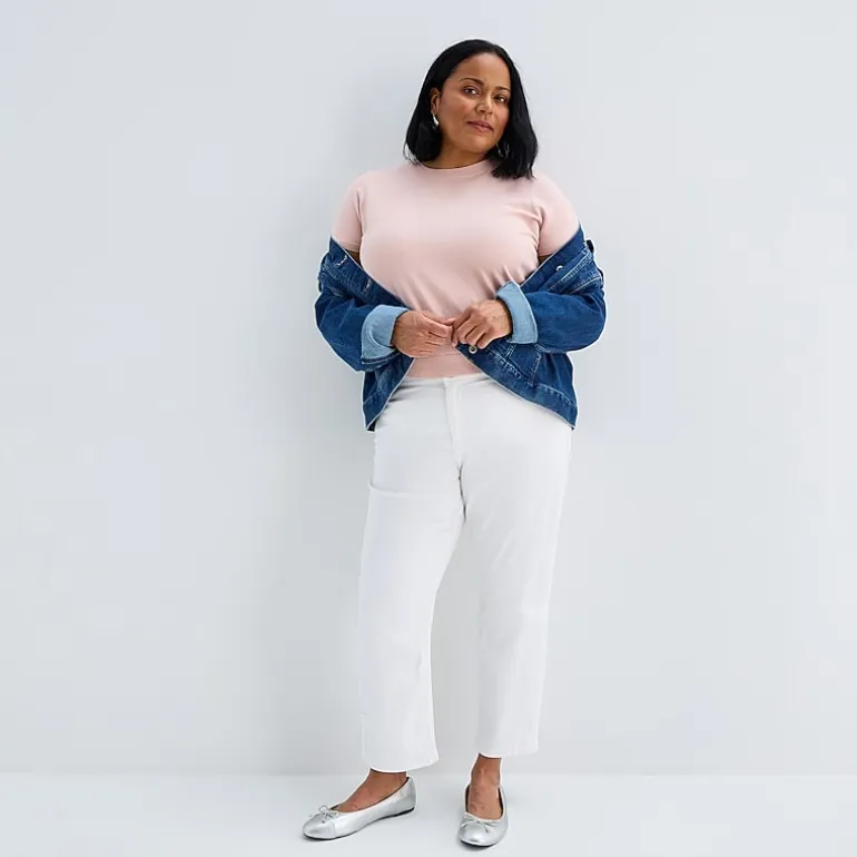 Liz Claiborne Womens - Plus High Rise Cropped Jean