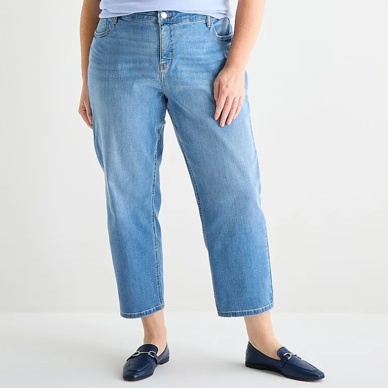 Liz Claiborne Womens - Plus High Rise Cropped Jean