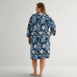 Liz Claiborne Womens Plus Long Sleeve Long Length Robe