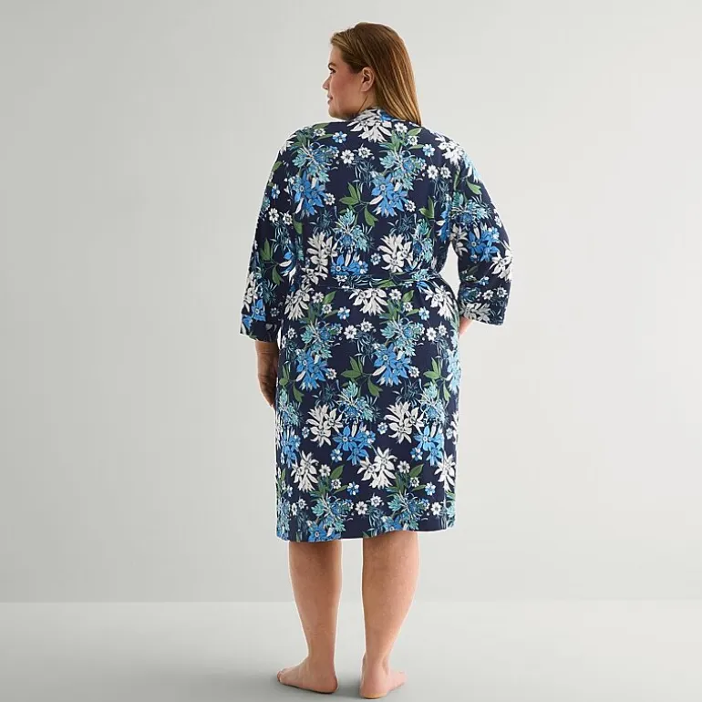 Liz Claiborne Womens Plus Long Sleeve Long Length Robe