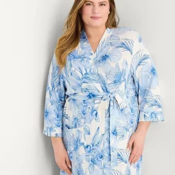 Liz Claiborne Womens Plus Long Sleeve Long Length Robe