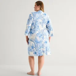 Liz Claiborne Womens Plus Long Sleeve Long Length Robe
