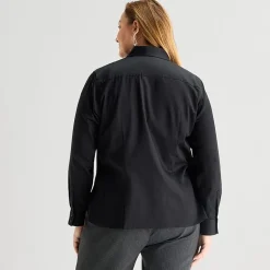 Liz Claiborne Womens Plus Long Sleeve Dress Shirt