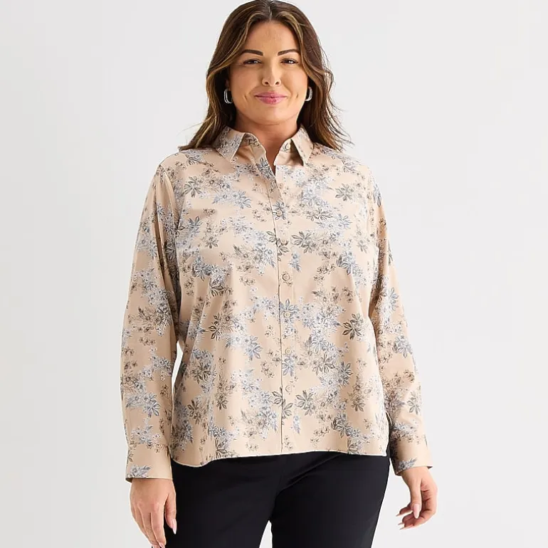 Liz Claiborne Womens Plus Long Sleeve Dress Shirt