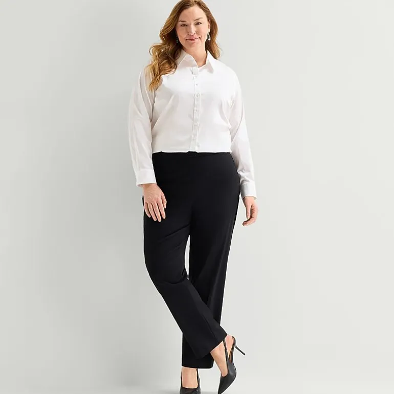 Liz Claiborne Womens Plus Long Sleeve Dress Shirt