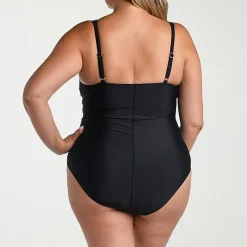 Liz Claiborne Womens Plus Moderate Coverage One Piece Swimsuit