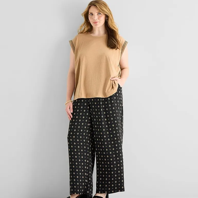 Liz Claiborne Womens Plus Round Neck Short Sleeve Blouse