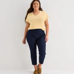 Liz Claiborne Womens Plus V Neck Short Sleeve T-Shirt