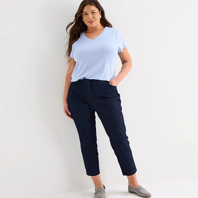 Liz Claiborne Womens Plus V Neck Short Sleeve T-Shirt