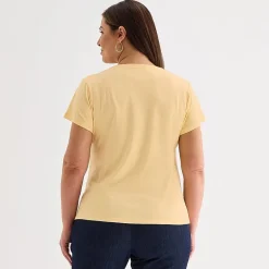 Liz Claiborne Womens Plus V Neck Short Sleeve T-Shirt