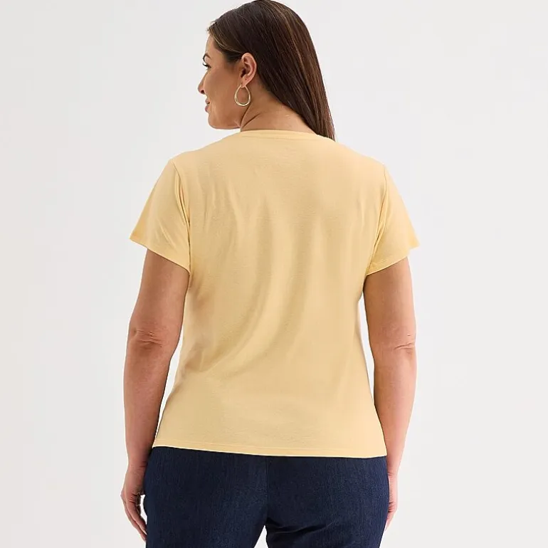 Liz Claiborne Womens Plus V Neck Short Sleeve T-Shirt